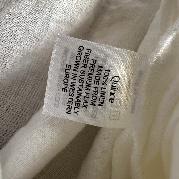 Quince Linen Pants Women XL White European 3 Pocket Elastic Waist Lightweight - Picture 5 of 10